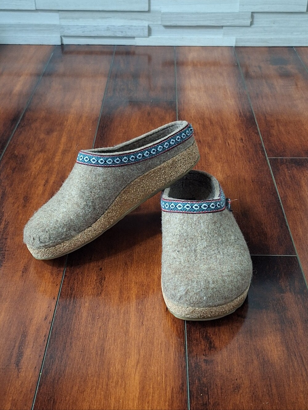 Haflinger Wool Felt Cork Clogs Slippers EU 36